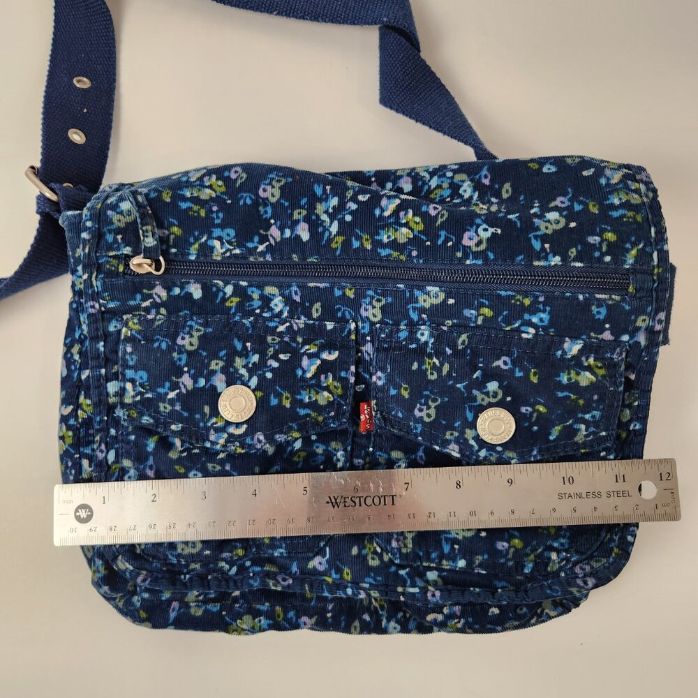 Levis Bag Womens Blue Micro Floral Corduroy Vintage Shoulder Y2K Jean Pockets - Picture 13 of 16